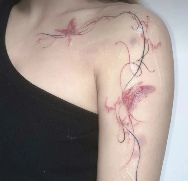 Hình xăm thiên nhiên nữ dễ phối họa tiết