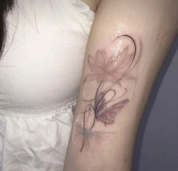 Hình xăm thiên nhiên nữ phong cách Hàn Quốc