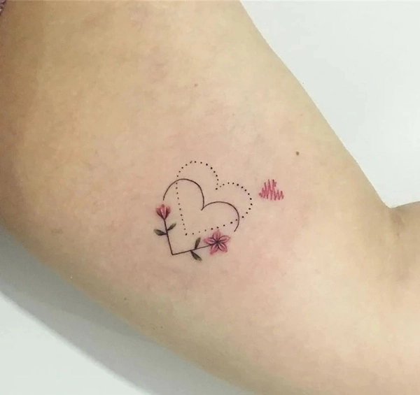 Hình xăm trái tim nữ bản to đẹp