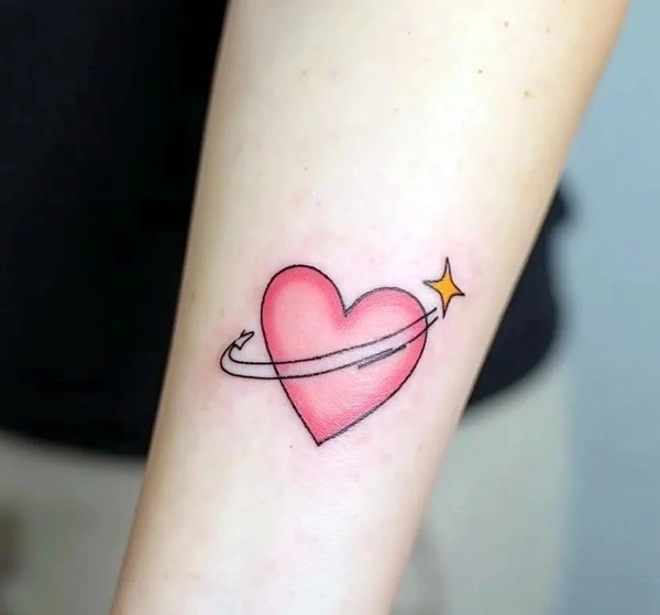 Hình xăm trái tim nữ đẹp tinh tế