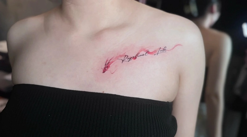 Hình xăm tượng rồng mini đẹp mạnh mẽ