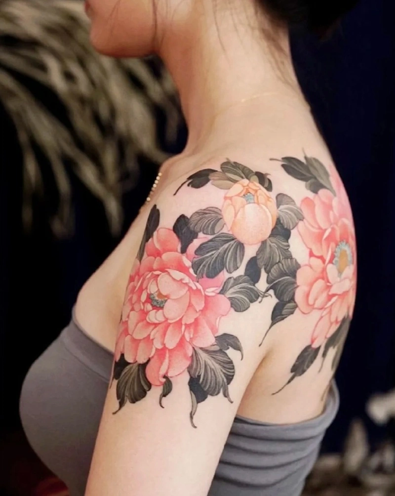 Hình xăm vai phong thủy biểu tượng may mắn