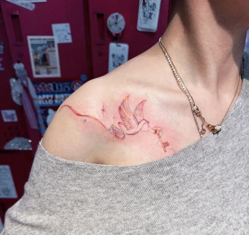 Hình xăm vai phong thủy tinh xảo