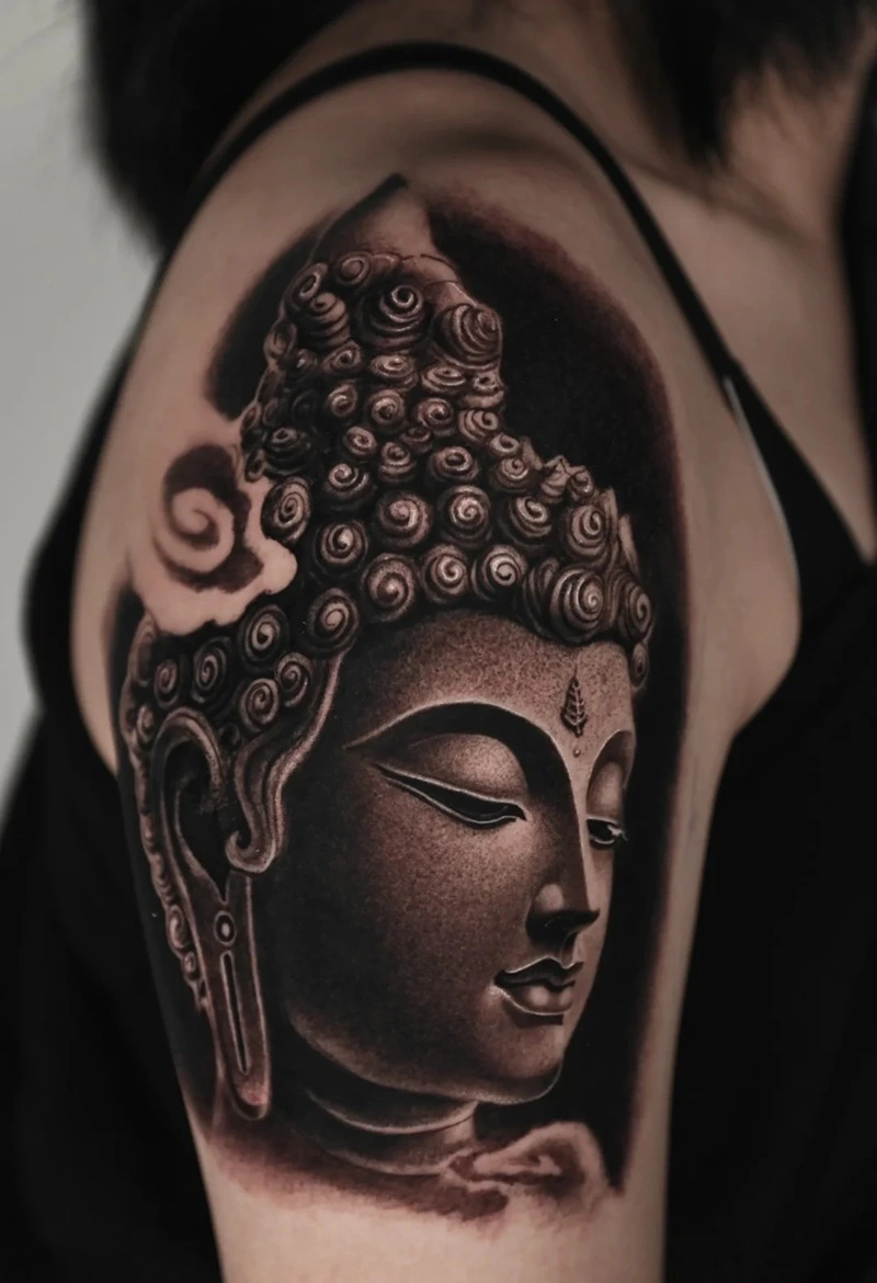 Tattoo Phật Bà Quan Âm che chở