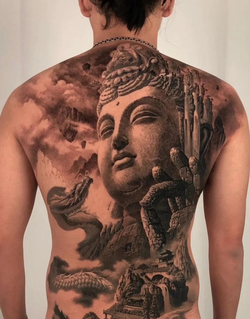 Tattoo Phật Bà Quan Âm dành cho người mệnh Thủy