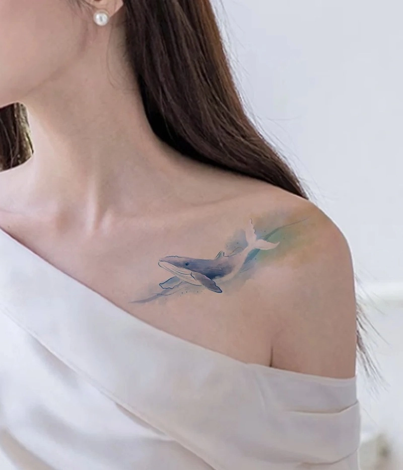 Tattoo biển và sóng nữ dễ lên hình