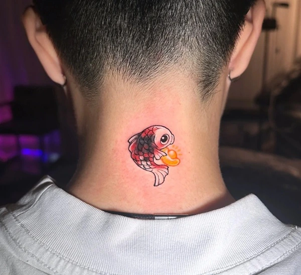 Tattoo cá chép mini cho nữ