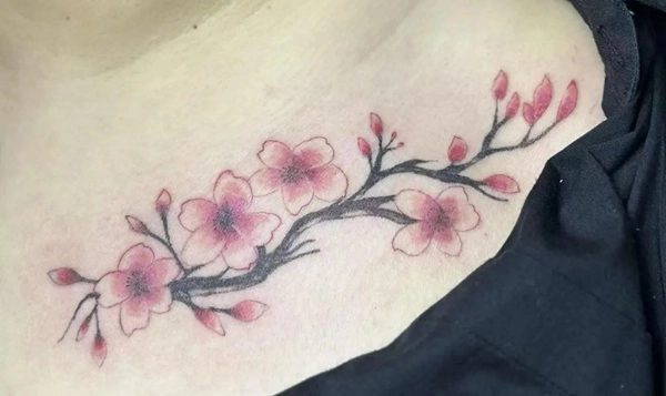Tattoo cherry blossom dành cho nữ nhẹ nhàng