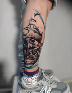 Tattoo chiến hạm nam bản lớn mạnh mẽ