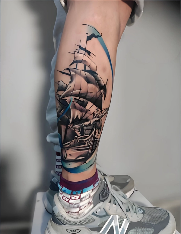 Tattoo chiến hạm nam bản lớn mạnh mẽ