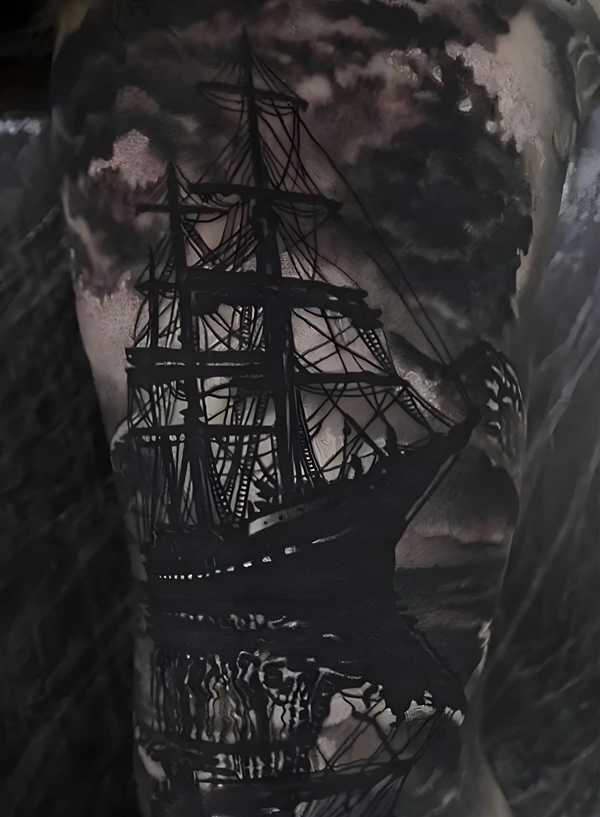 Tattoo chiến hạm nam độc đáo mới lạ