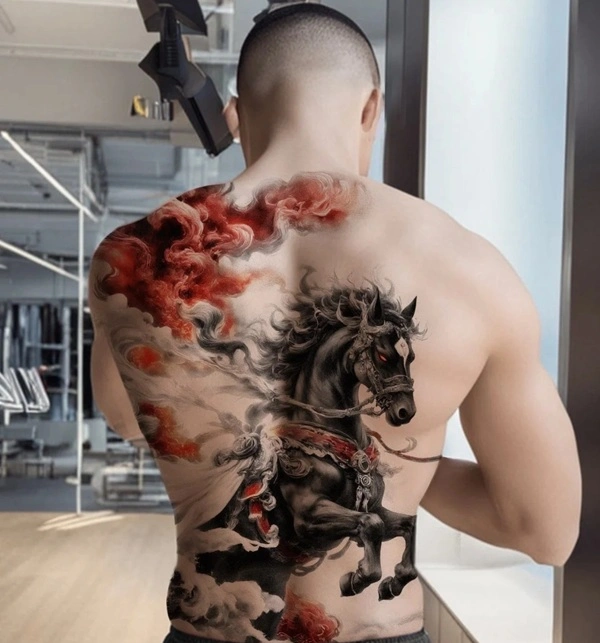 Tattoo chiến mã nam phối họa tiết đẹp