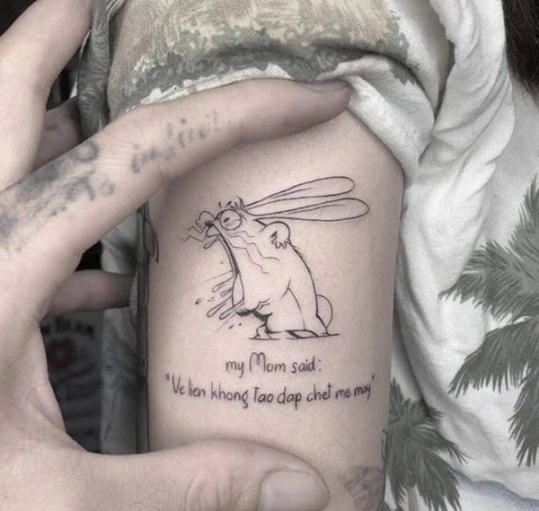 Tattoo chữ và linh vật mạnh mẽ cá tính