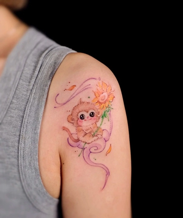 Tattoo hoa lá và linh vật kiểu Hàn Quốc