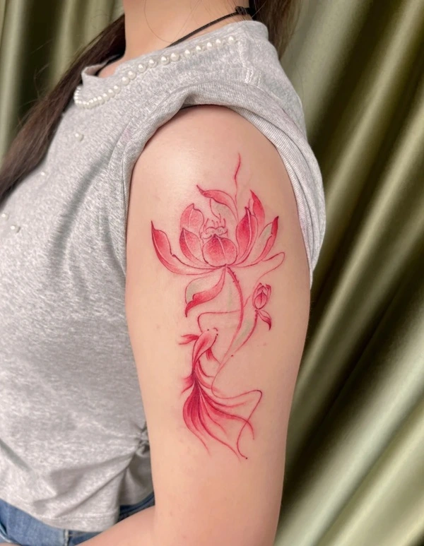 Tattoo hoa lá và linh vật nhẹ nhàng tinh tế