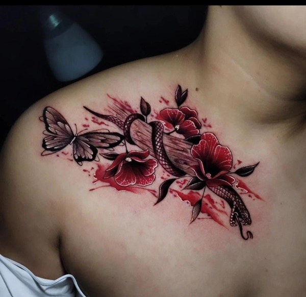 Tattoo hoa lá và linh vật tinh tế cho nữ