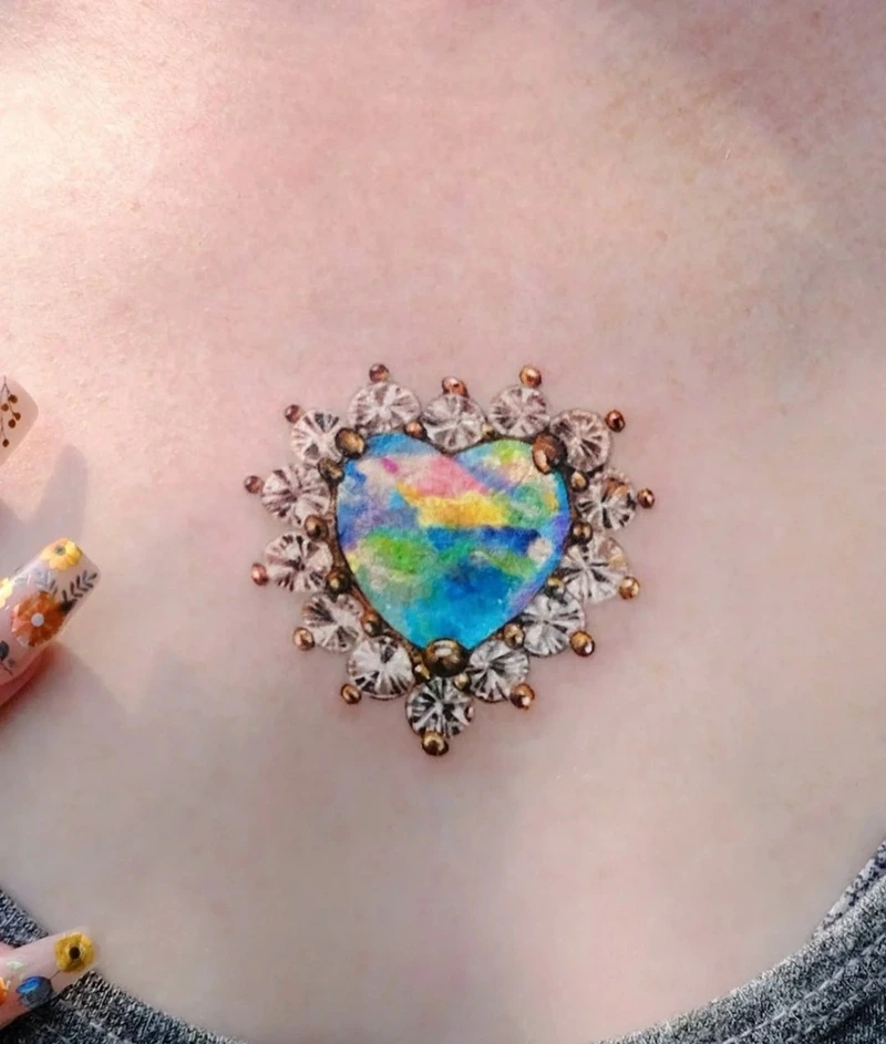 Tattoo kim cương màu cho nữ