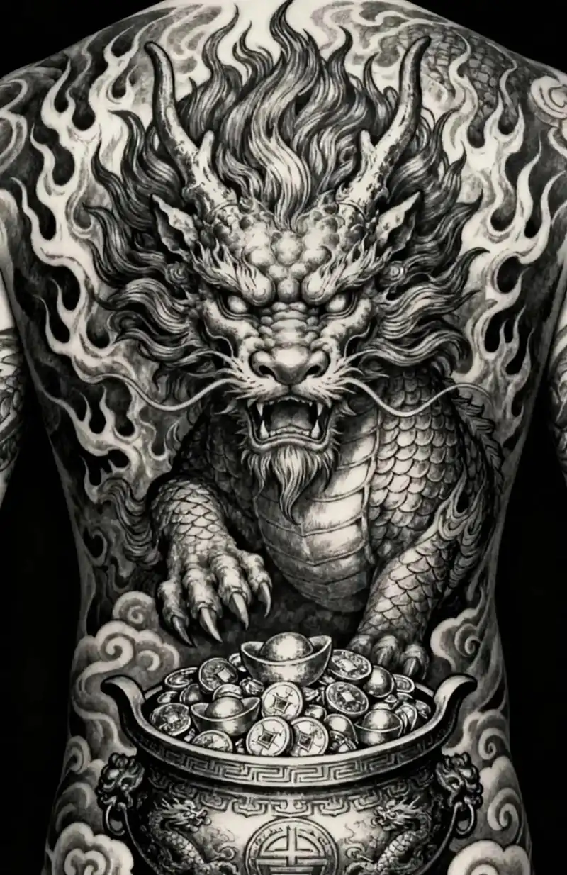 Tattoo linh vật tài lộc kiểu Hàn Quốc