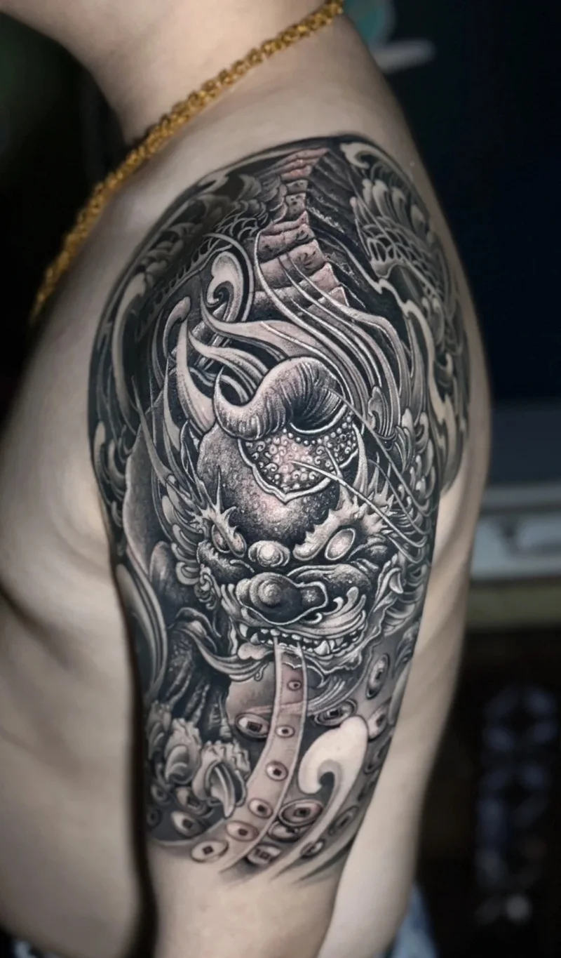 Tattoo linh vật tài lộc nhẹ nhàng tinh tế