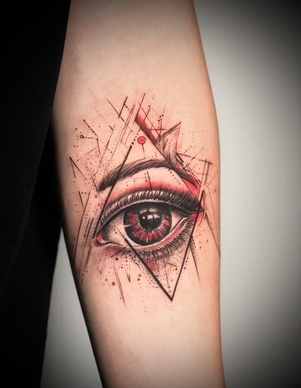 Tattoo mắt thần nữ mang ánh sáng huyền ảo