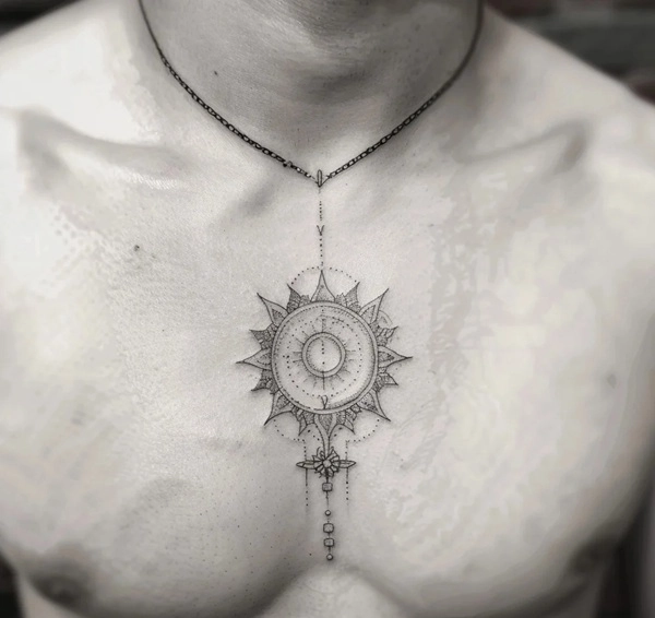 Tattoo mặt trời phong thủy cực đẹp