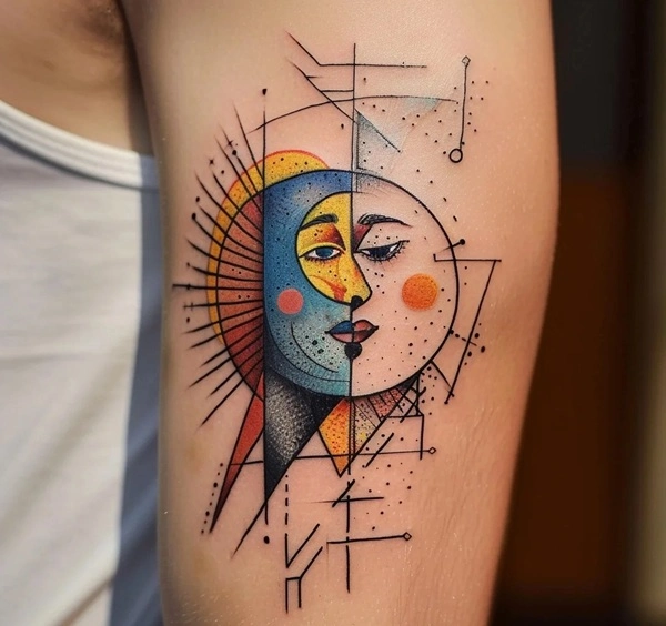 Tattoo mặt trời phong thủy cute nhỏ