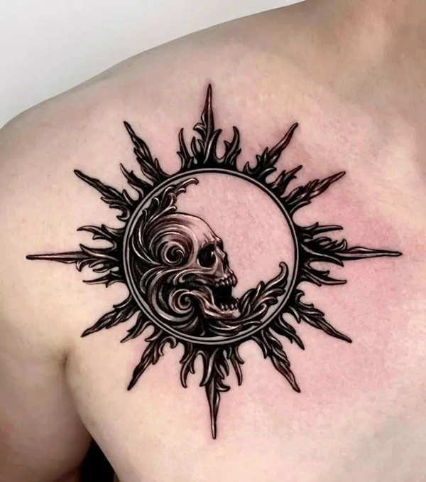 Tattoo mặt trời phong thủy mang sức mạnh