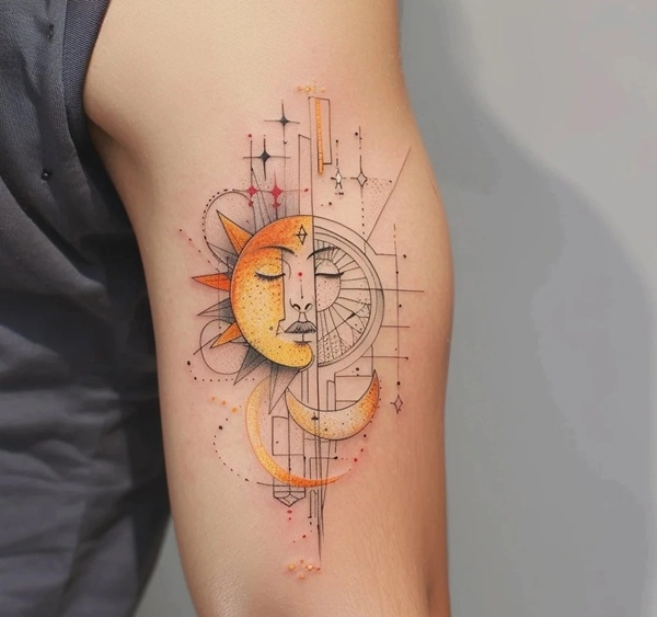 Tattoo mặt trời phong thủy nổi bật