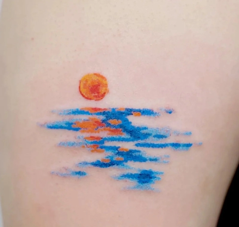 Tattoo mini phong thủy phối màu đẹp