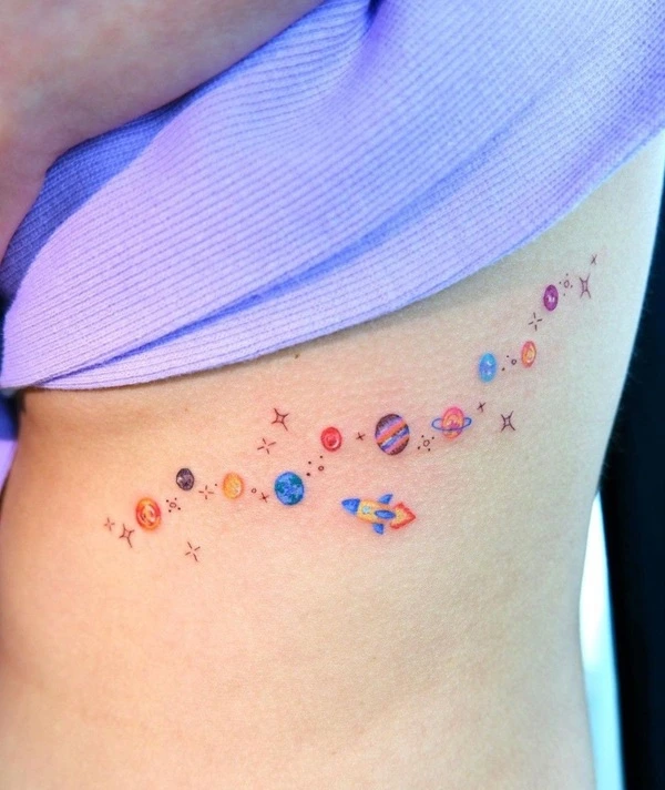 Tattoo ngôi sao và bầu trời dành cho nữ