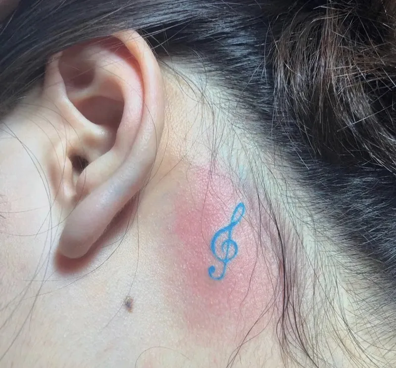 Tattoo nốt nhạc nữ phong cách Nhật Bản