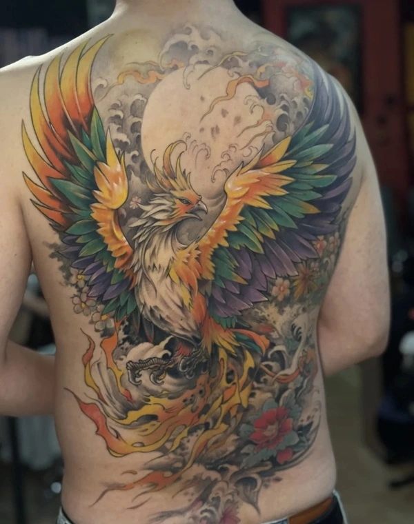 Tattoo phượng hoàng nam độc lạ mạnh mẽ