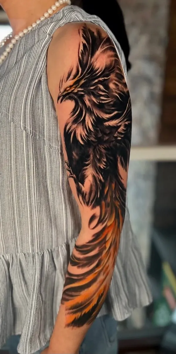 Tattoo phượng hoàng nam mang năng lượng mạnh