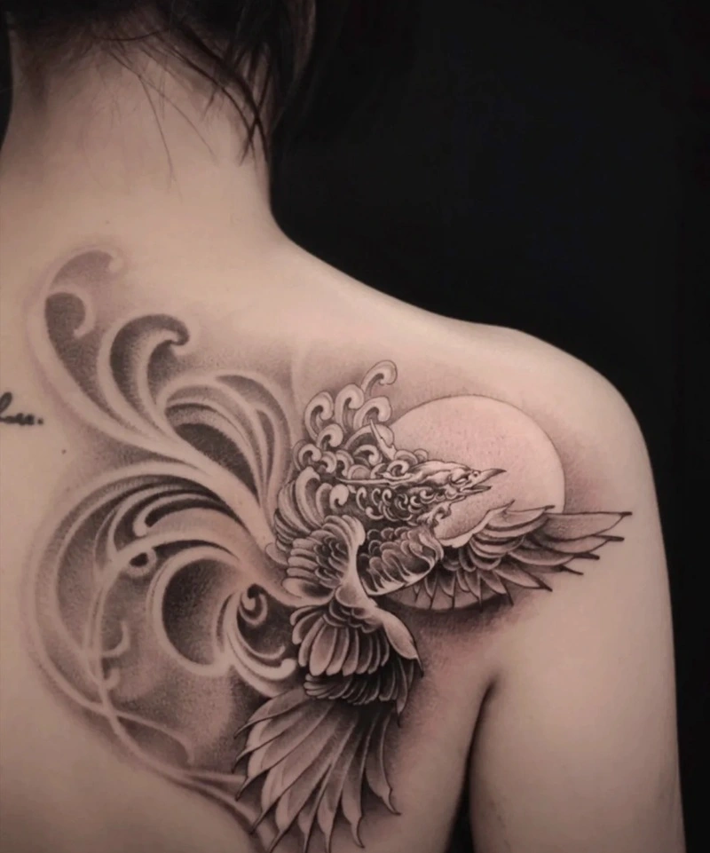 Tattoo phượng hoàng nữ dễ lên hình
