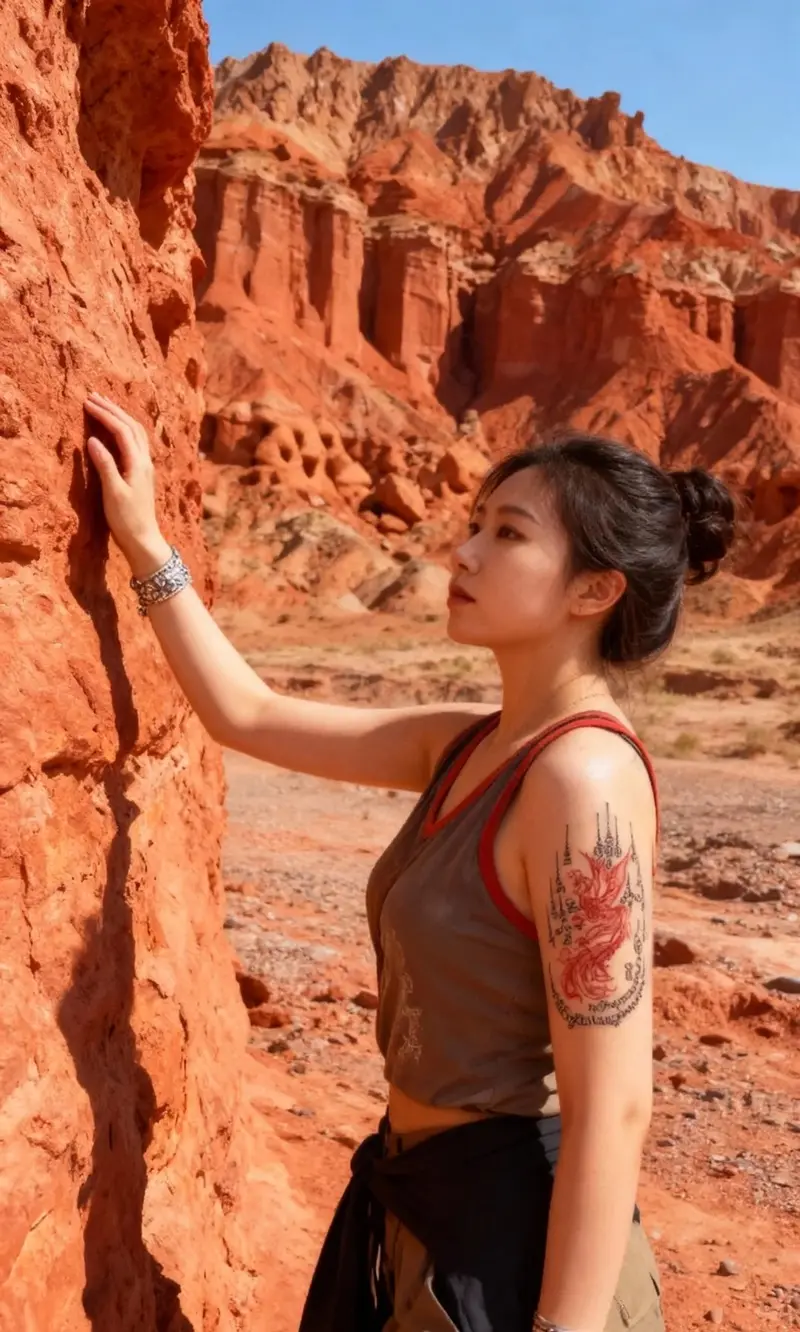 Tattoo phượng hoàng nữ hài hòa màu sắc