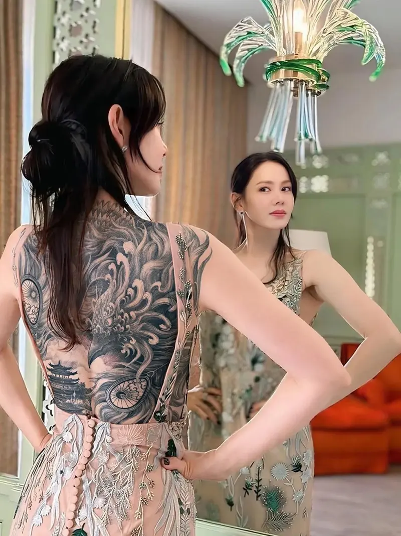 Tattoo phượng hoàng nữ phối họa tiết đẹp