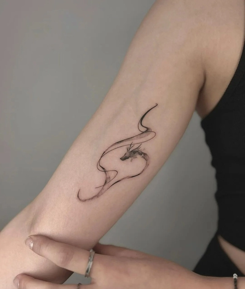 Tattoo rồng mini phong cách Nhật