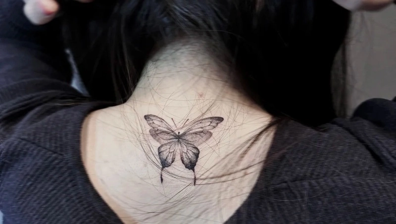 Tattoo sau gáy phong thủy bản nhỏ