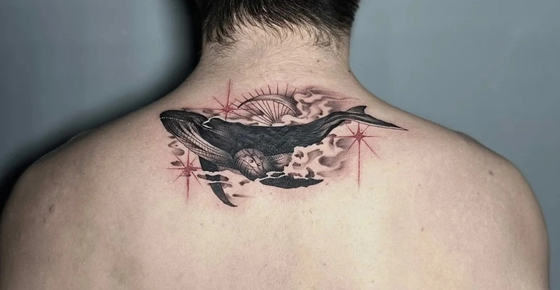 Tattoo sau gáy phong thủy tinh xảo