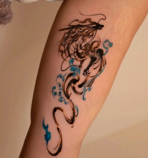 Tattoo thần thoại phong thủy bản mảnh tinh tế
