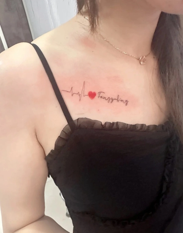 Tattoo trái tim nữ phong cách Hàn Quốc