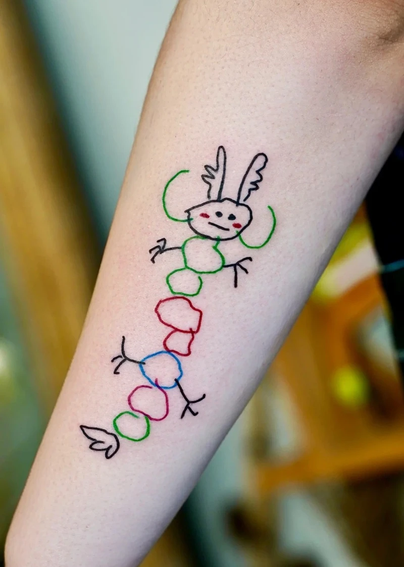 Tattoo tượng rồng mini bản mảnh