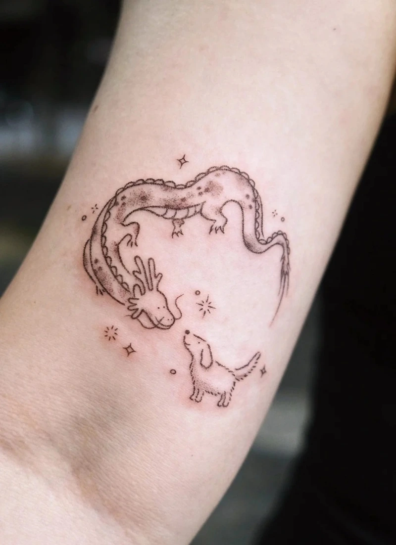 Tattoo tượng rồng mini cute tinh tế