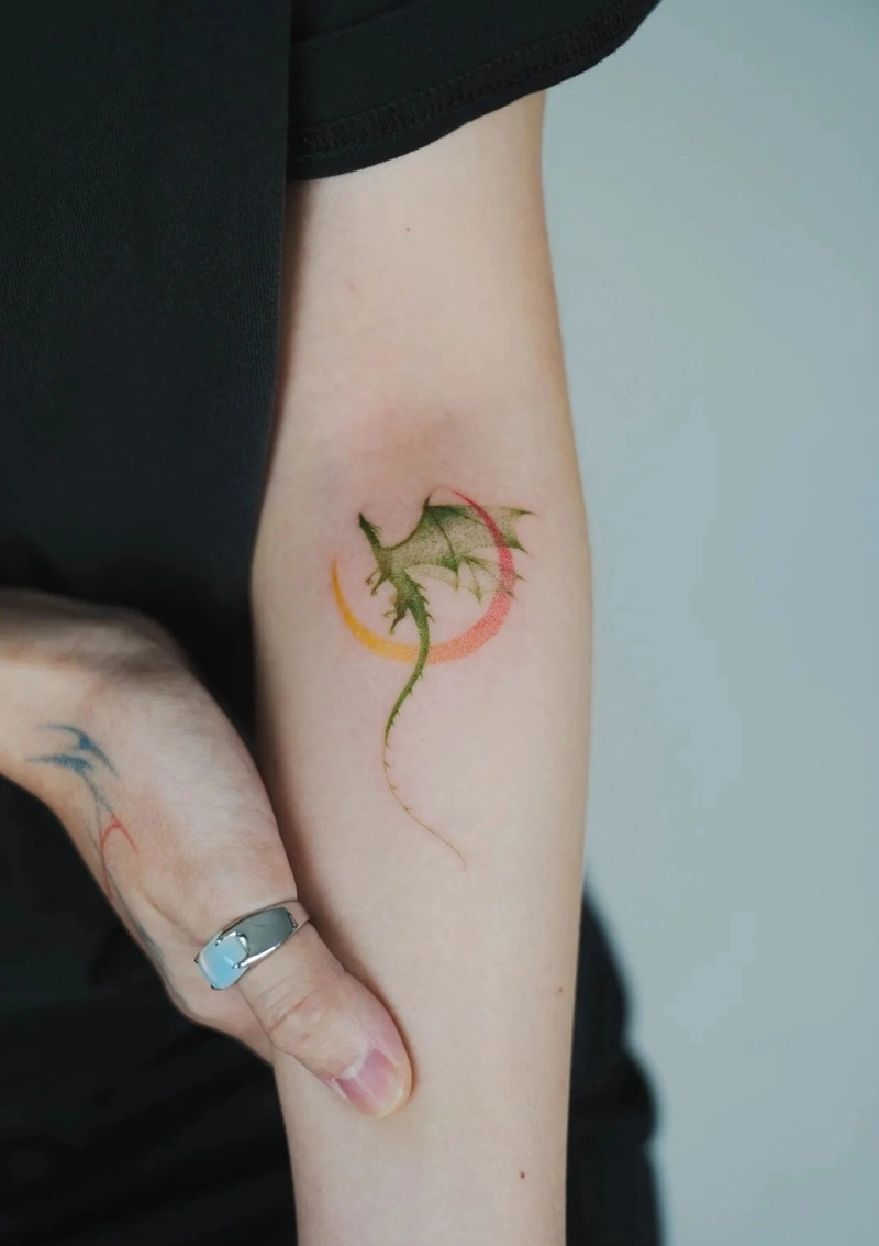 Tattoo tượng rồng mini màu đẹp