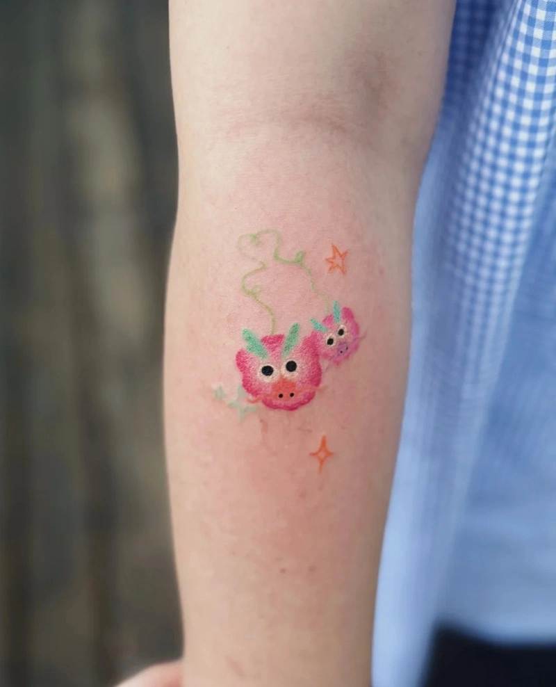 Tattoo tượng rồng mini nhẹ nhàng cá tính