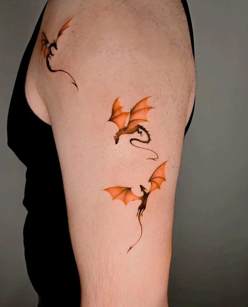 Tattoo tượng rồng mini phong cách phương Đông