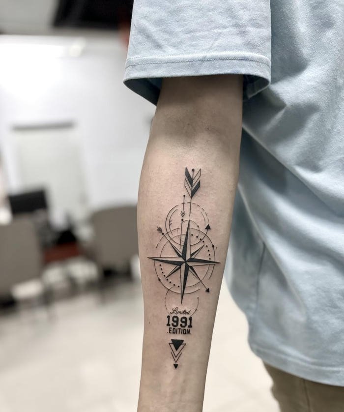 ảnh hình xăm la bàn nam nổi bật