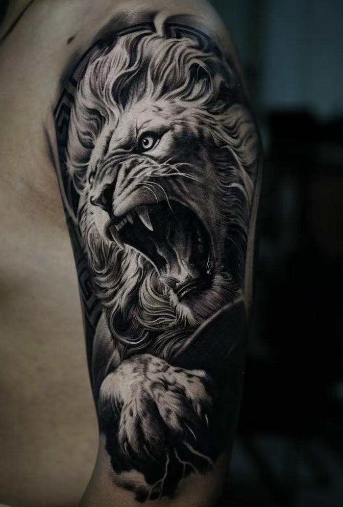 ảnh xăm sư tử nam mang khí phách ảnh xăm sư tử nam mang khí phách