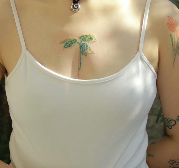 các hình xăm lá cây biểu tượng tự nhiên