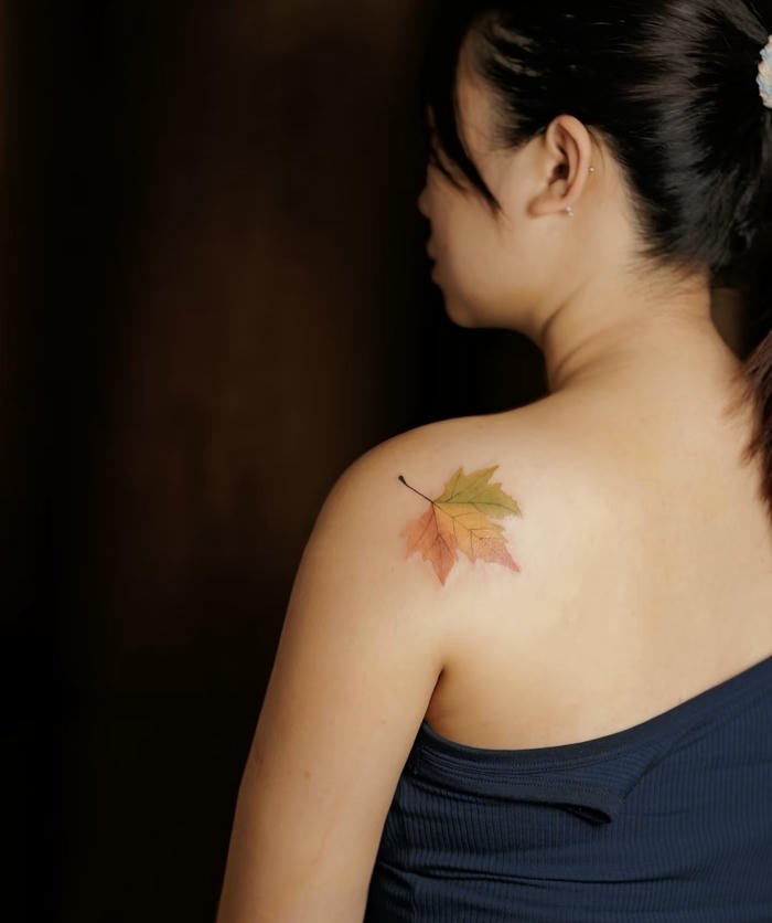 các hình xăm lá cây đơn giản